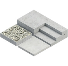 Ilustrație cu plăci de trepte și trepte de bloc din beton
