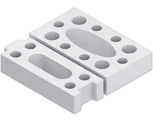 Două blocuri de beton celular cu scobituri