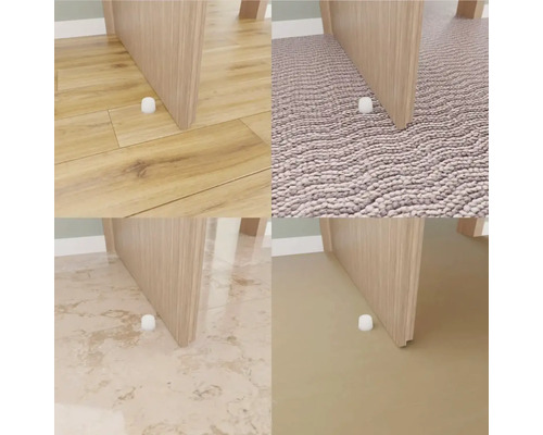 Colaj cu diferite acoperiri de podea cu ușă și opritor de ușă