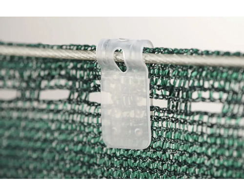 Clema de fixare pentru plasă de protecție a intimității pe cablu de oțel