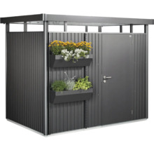 Depozit pentru scule de grădină din metal cu jardiniere pentru depozitarea uneltelor de grădină