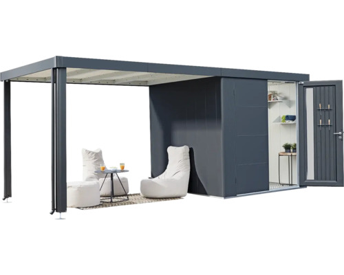 Foișor spațios de grădină cu magazie de scule și zonă de relaxare