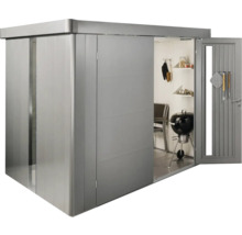 Magazie modernă cu ușă glisantă și ușă deschisă cu grătar în interior