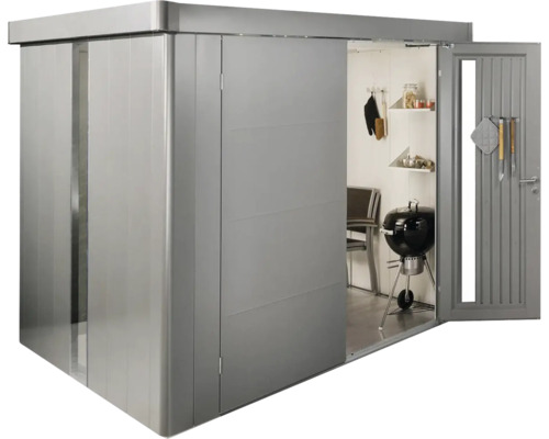 Magazie modernă cu ușă glisantă și ușă deschisă cu grătar în interior