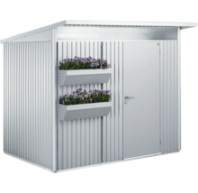 Dulap de grădină din metal cu două jardiniere