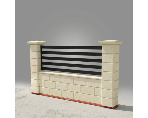 Gard din beton cu elemente orizontale de gard