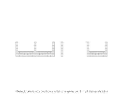 Ilustrație a unui gard stradal cu stâlpi