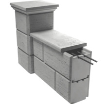 Stâlp de gard din beton cu capac și armătură
