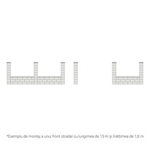 Exemplu de fațadă stradală cu lungimea de 13 metri și înălțimea de 1,8 metri
