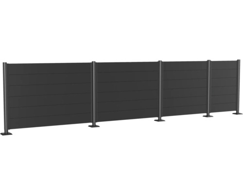 Gard de confidențialitate realizat din panouri orizontale și stâlpi