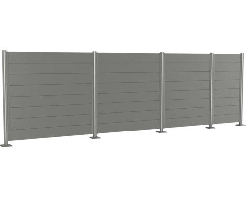 Paravan de confidențialitate din elemente orizontale și stâlpi