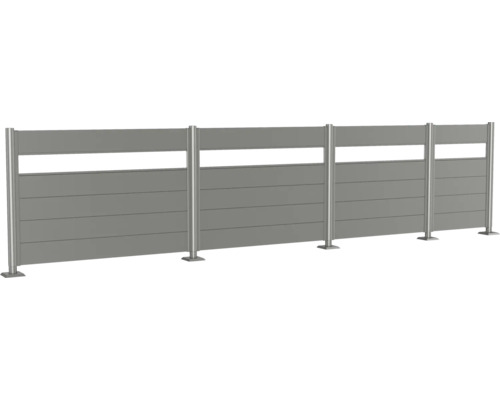 Gard de confidențialitate din aluminiu cu lamele orizontale