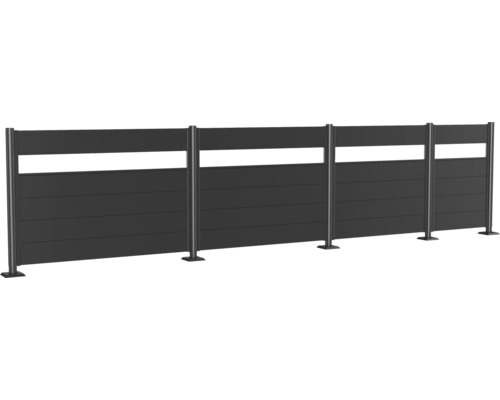 Gard de confidențialitate cu lamele orizontale și stâlpi pentru grădină