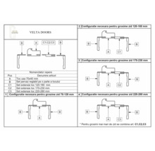 Configurații Velta Doors pentru tocuri de uși și grosimi de pereți
