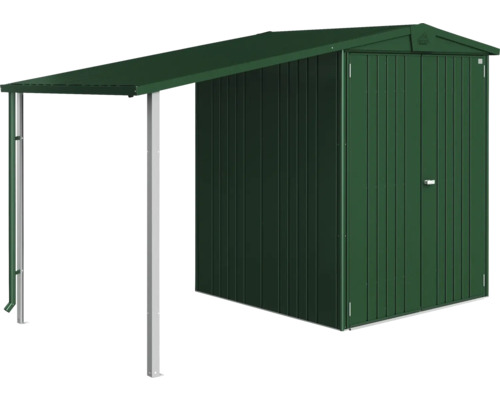 Cabină de scule de grădină cu copertină metalică