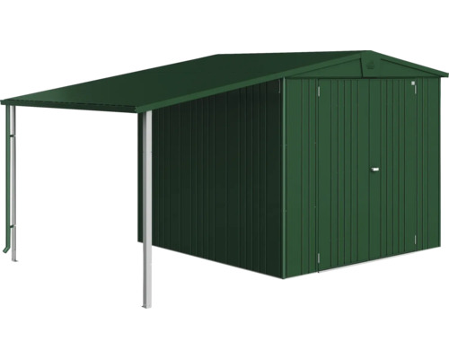 Cabină de grădină cu copertină pentru spațiu suplimentar de depozitare în exterior