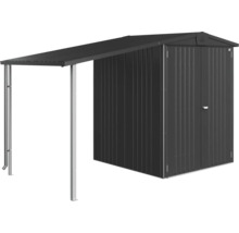 Magazie metalică de grădină cu copertină pentru depozitarea uneltelor de grădină și a sculelor