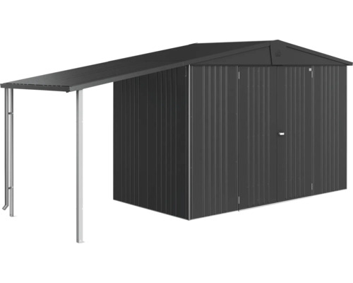 Cabină de grădină metalică cu anexă