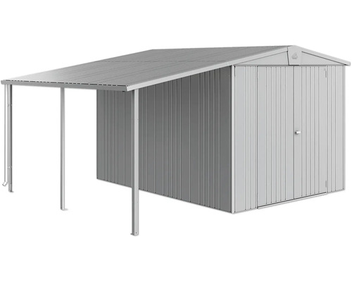 Magazie metalică pentru unelte cu baldachin pentru spațiu suplimentar de depozitare