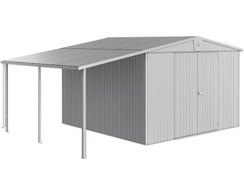 Depozit de grădină metalic cu copertină pentru unelte și scule de grădină