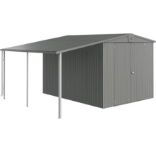 Cabină metalică de grădină cu copertină pentru spațiu suplimentar de depozitare