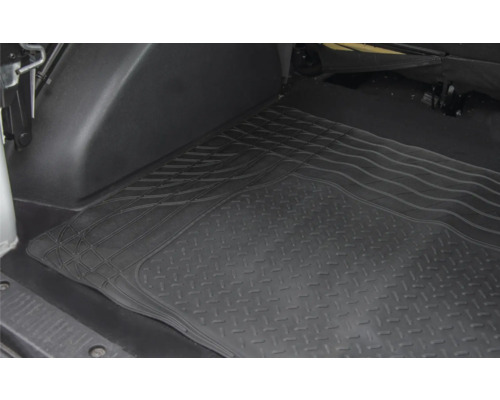 Covoraș negru de cauciuc pentru podea, pentru interiorul vehiculului, cu model striat