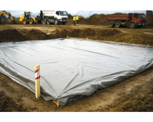 Folie de acoperire pe un șantier