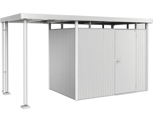 Magazie de scule cu copertină și ușă