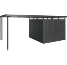 Copertină metalică pentru mașină cu spațiu de depozitare