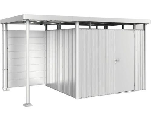 Magazie de grădină metalică cu ușă glisantă și ușă