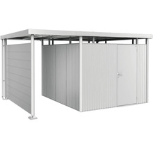 Magazie metalică pentru unelte cu ușă și acoperiș pentru grădină