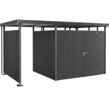 Șopron de grădină cu ușă glisantă și element lateral