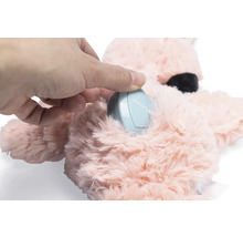 O mână pune un dispozitiv electronic într-o jucărie de pluș