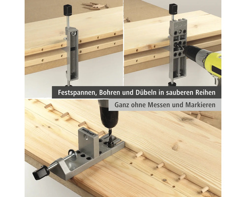 Dispozitiv pentru dibluri cu mașină de găurit pe scânduri de lemn