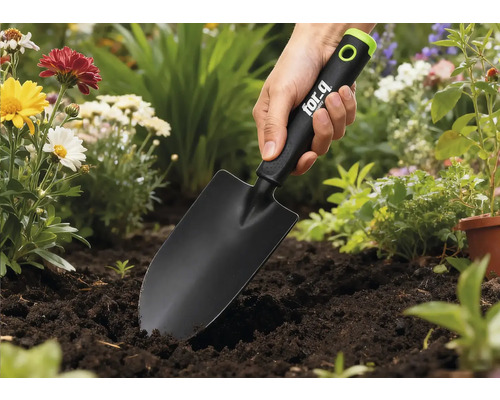 Gletieră de grădină utilizată într-un strat de flori.