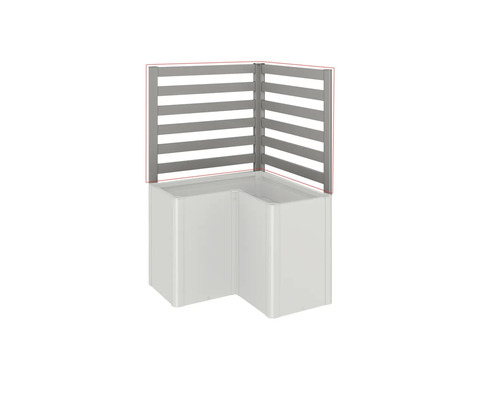 Jardinieră de colț cu paravan de intimitate