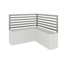 Jardinieră de colț cu paravan de confidențialitate din lamele orizontale