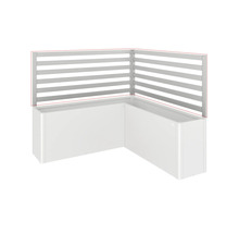 Jardineră de colț înaltă cu paravan de confidențialitate cu lamele din aluminiu