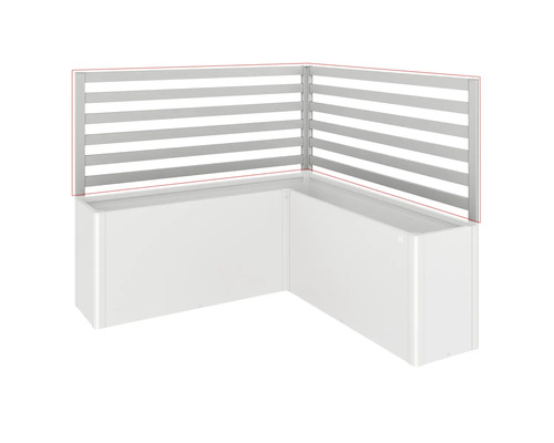 Jardineră de colț înaltă cu paravan de confidențialitate cu lamele din aluminiu