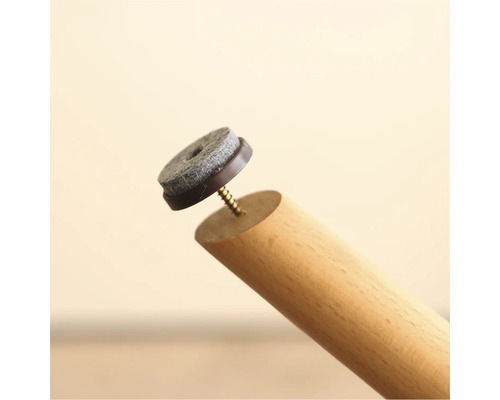 Picior de mobilă cu alunecător din pâslă și șurub