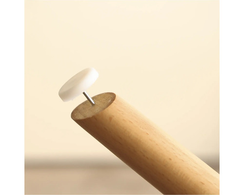 Glisor picior scaun cu cui pe picior de lemn