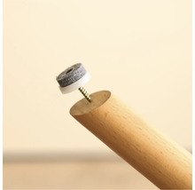 Picior de mobilă din lemn cu alunecător din pâslă și șurub