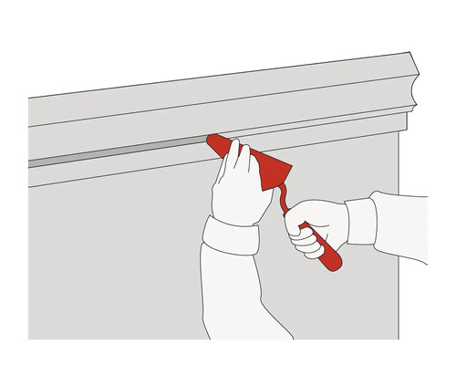Aplicarea etanșantului cu o spatulă de etanșare