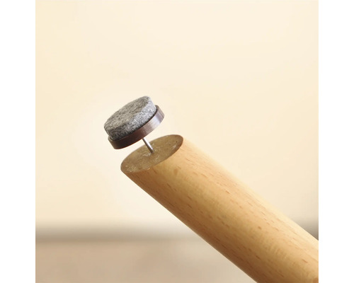 Glisor din pâslă pentru montare pe piciorul unei piese de mobilier