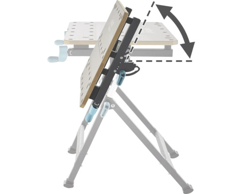 Banc de lucru reglabil cu simbol săgeată care indică reglarea înclinării