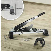 Tăietor de laminat Wolfcraft cu dimensiunile 760 mm lungime și 185 mm înălțime