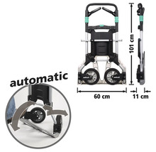 Prezentare produs Wolfcraft: Cărucior de transport pentru scări cu dimensiunile 101 x 60 x 11 cm.