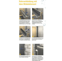 Instrucțiuni pentru placarea țevilor cu elemente de colț în șase pași.