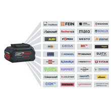 Acumulator Bosch AMPShare cu logo-urile mărcilor compatibile