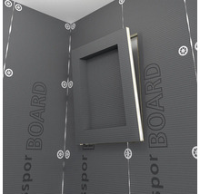 Vedere din colț a elementelor de perete de duș cu nișă integrată